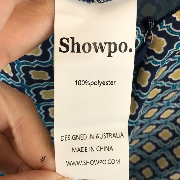 New Showpo Brunita Maxi Slip Dress V Neck Tile Geo Print Spaghetti Strap size 2 - Picture 10 of 11